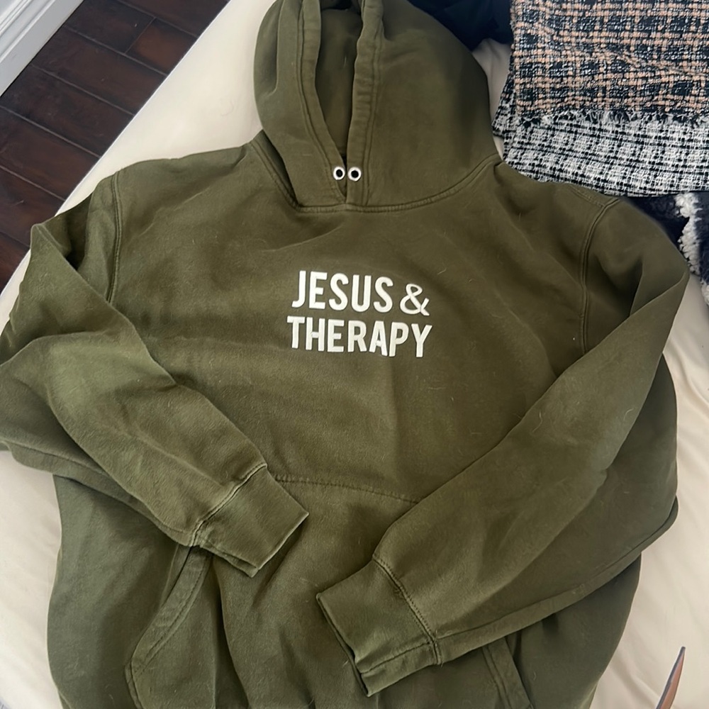Bold “Jesus & Therapy “ hoodie